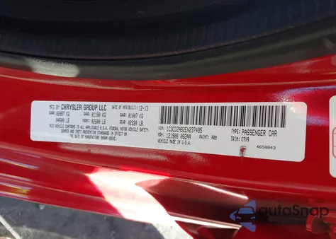 2014 Dodge Avenger Se из США, поврежденный, VIN 1C3CDZAB2EN237495